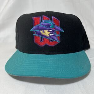 Wichita Wranglers Hat Baseball Cap Fitted‎ 7 3/4 New Era Vintage 90s MiLB Black